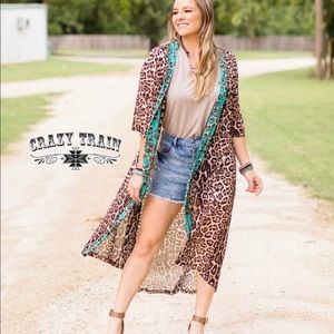 Crazy Train Lady Mae Duster - Leopard Mesh